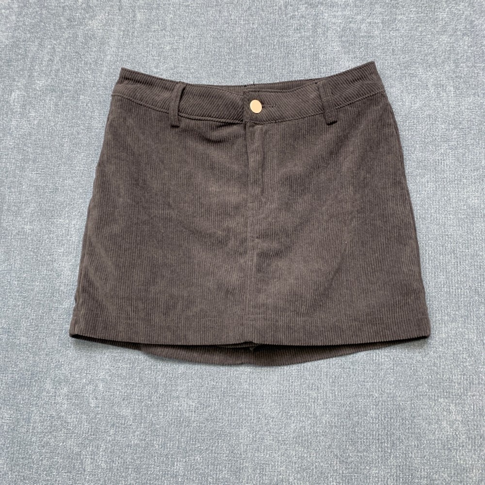Windsor Stylish Vibe Corduroy Mini Skort Skirt Womens XS Black High-Rise Waist